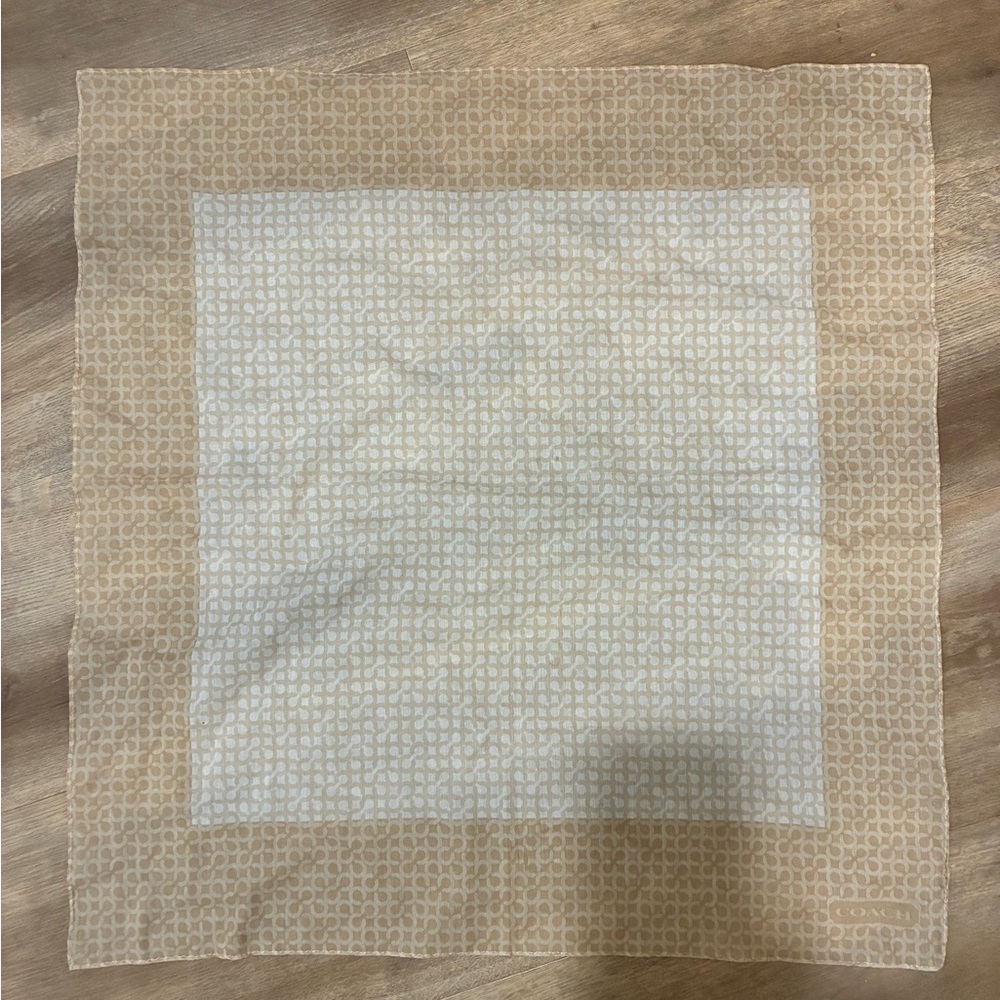 Coach Tan and Cream Signature Scarf